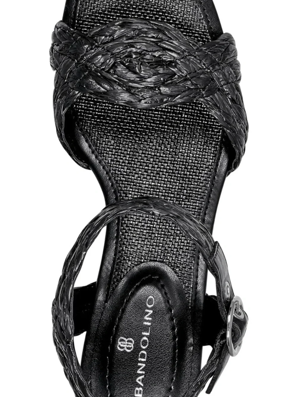 Bandolino Black Woven Platform Ankle-Strap Sandals 11M